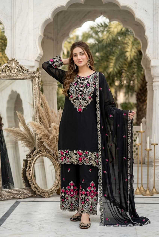 Heavy Roman Silk Embroidery Suit