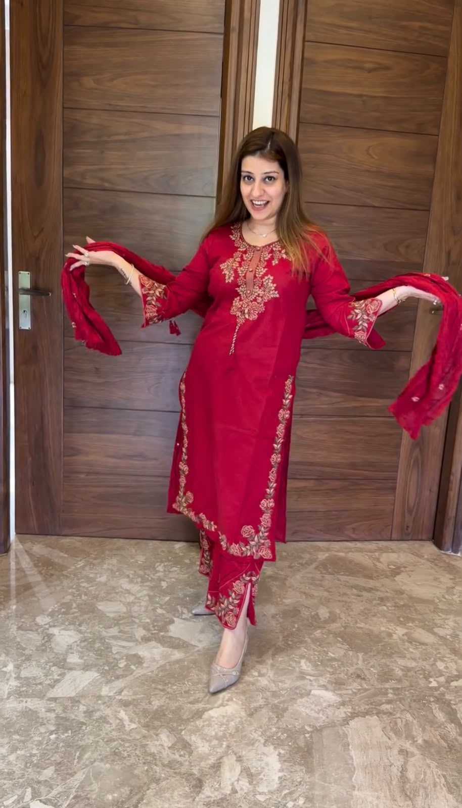 Vichitra Silk Embroidery Suit