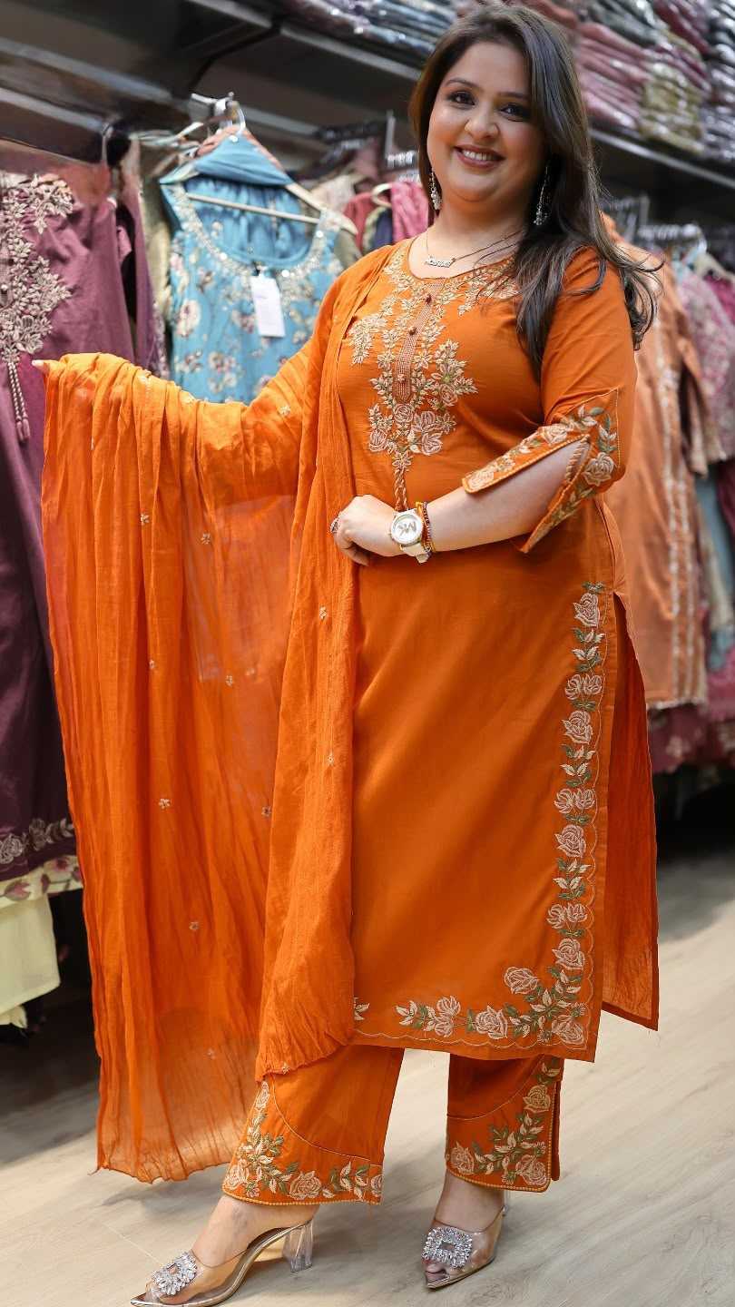 Vichitra Silk Embroidery Suit