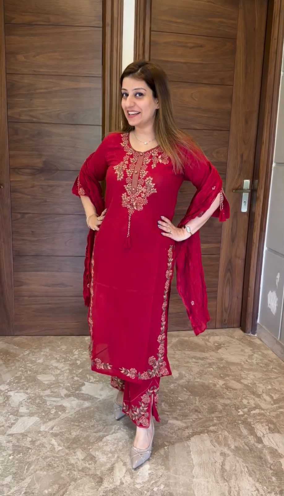 Vichitra Silk Embroidery Suit