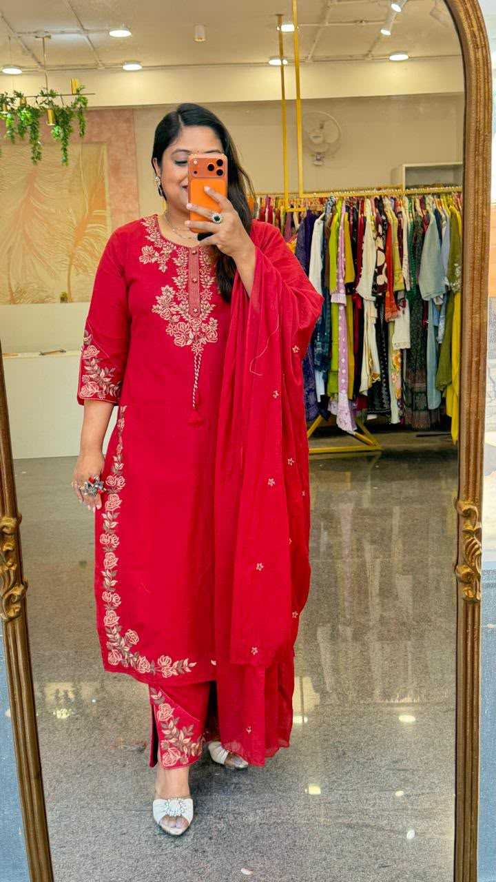 Vichitra Silk Embroidery Suit