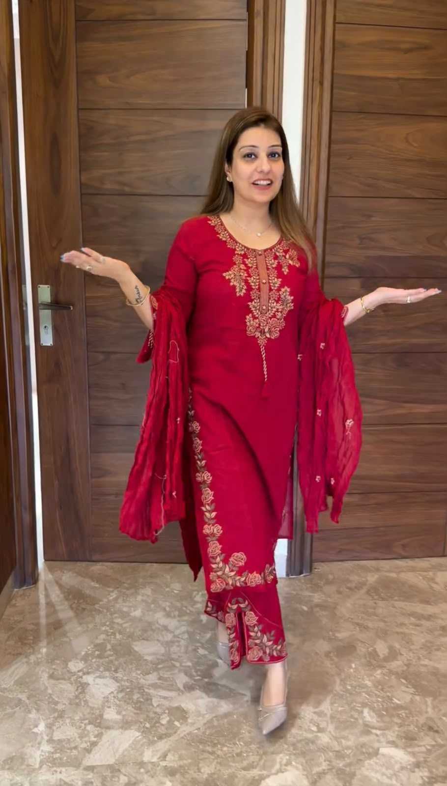 Vichitra Silk Embroidery Suit