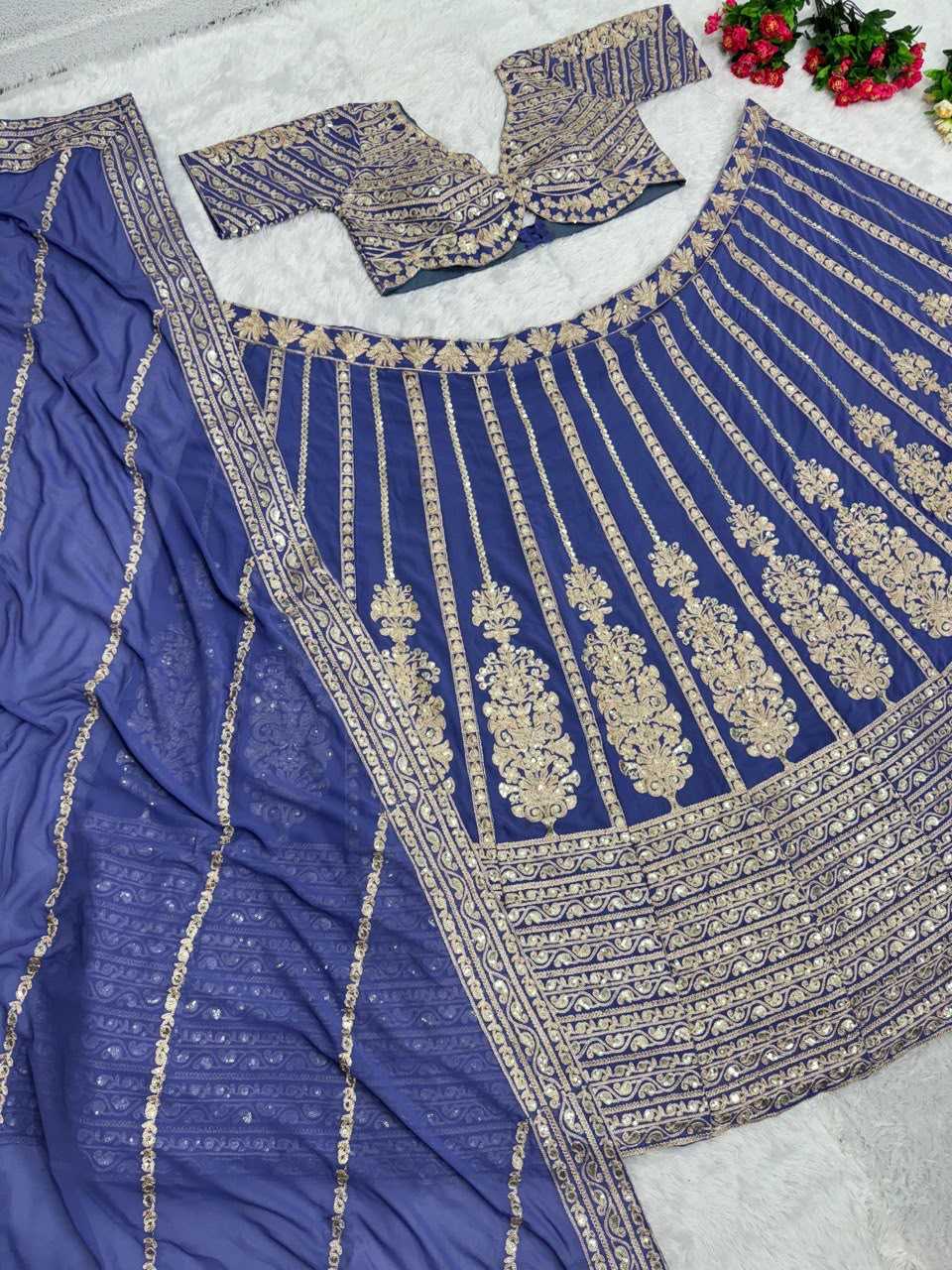 Faux Georgette Embroidered Lehenga 1617