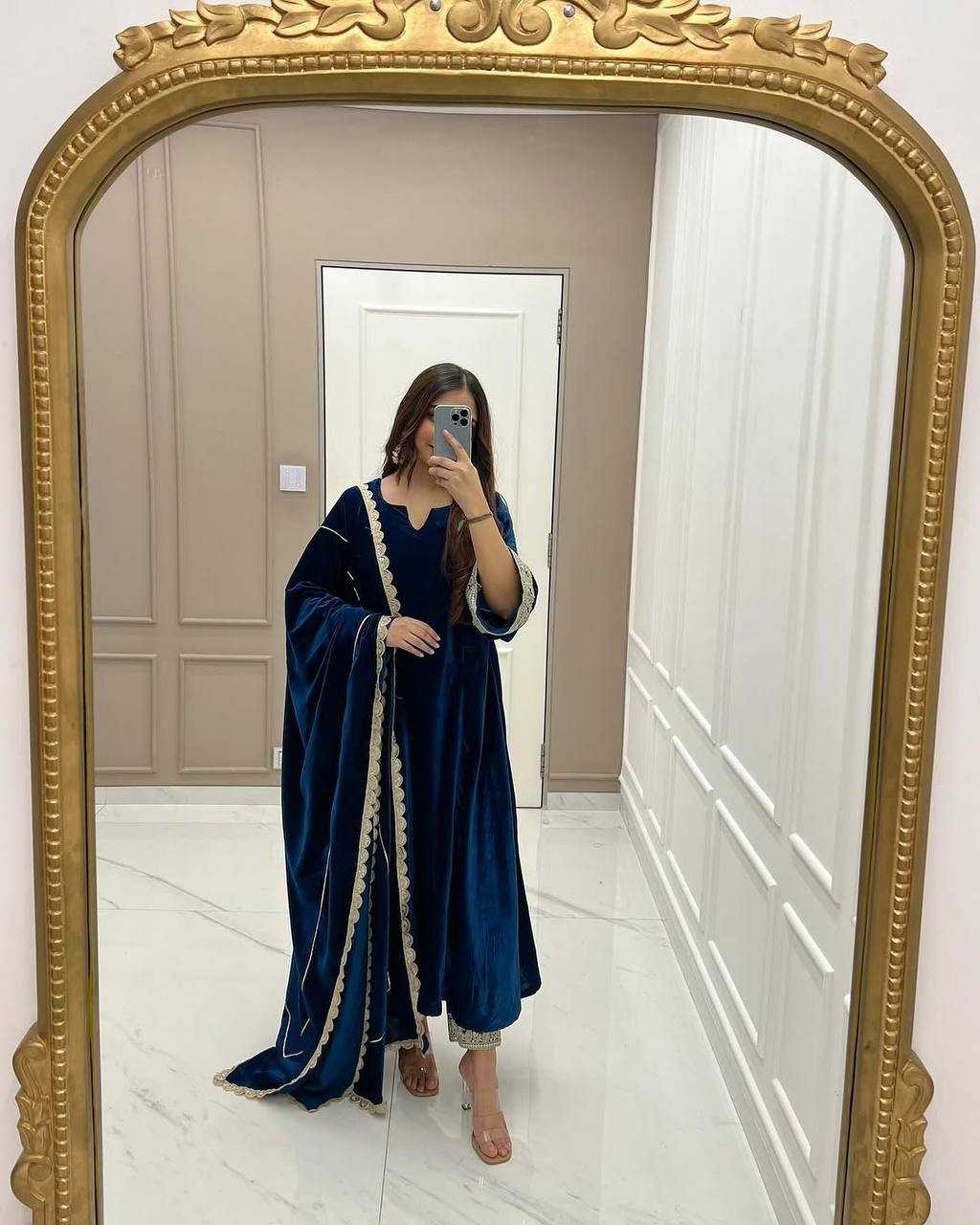 Velvet Anarkali Gown