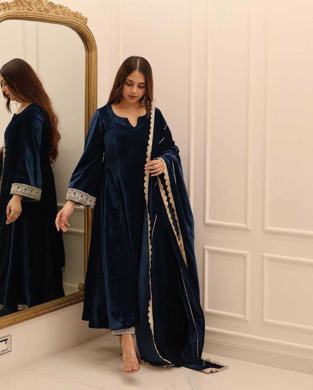 Velvet Anarkali Gown