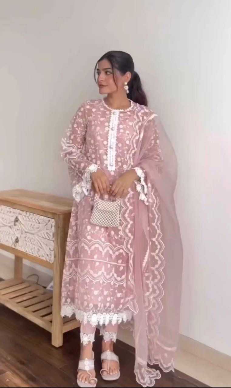 Soft Net Embroidery Suit