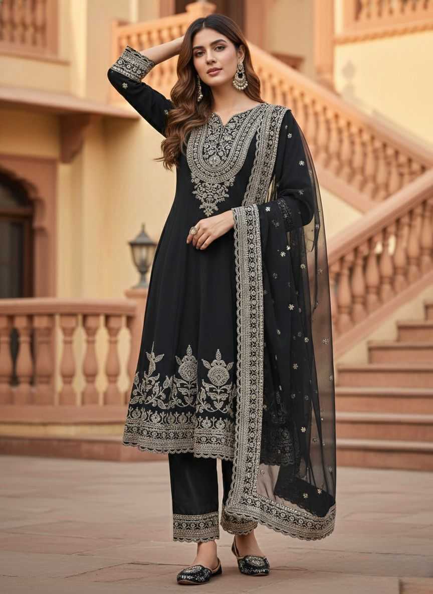 Faux Georgette Embroidery Suit