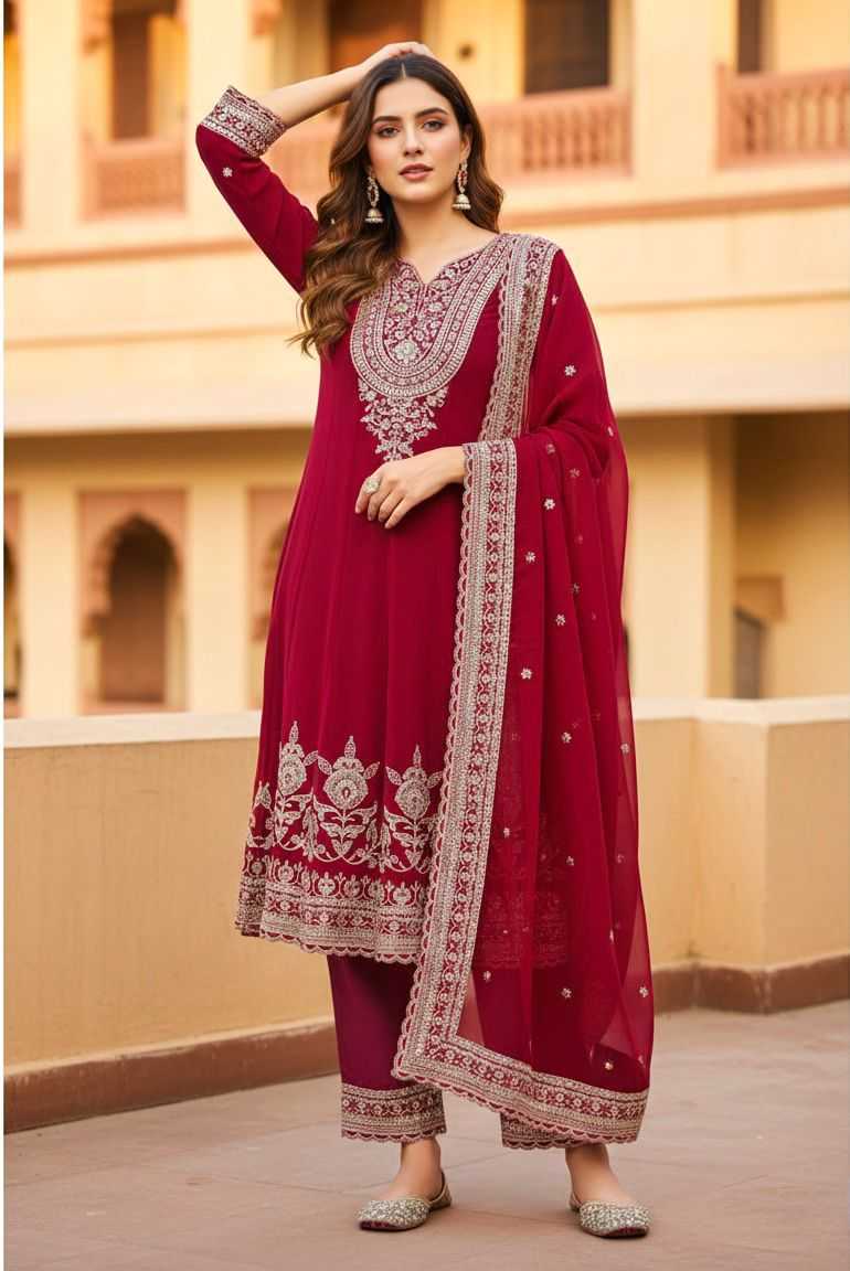 Faux Georgette Embroidery Suit