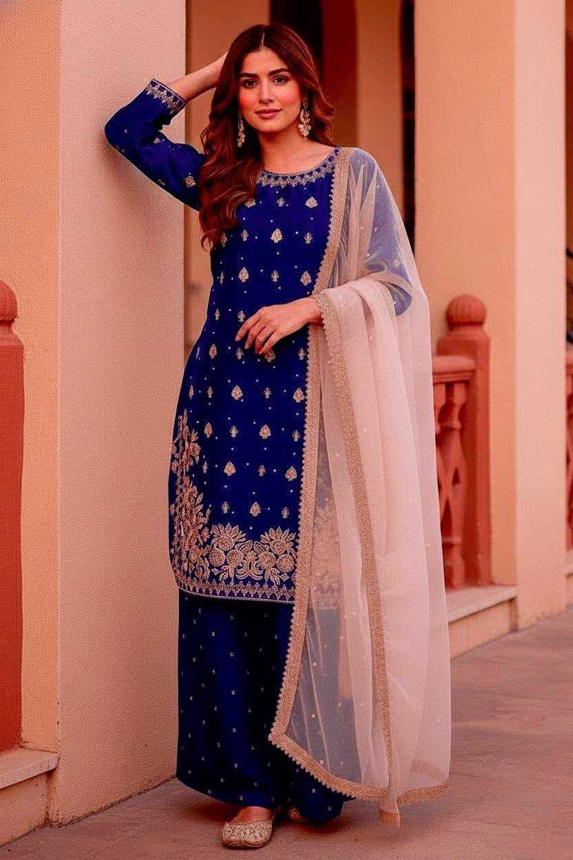 Heavy Silk Embroidery Suit