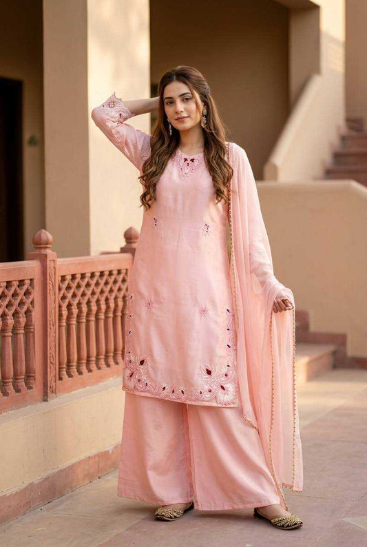 Heavy Roman Silk Embroidery Suit