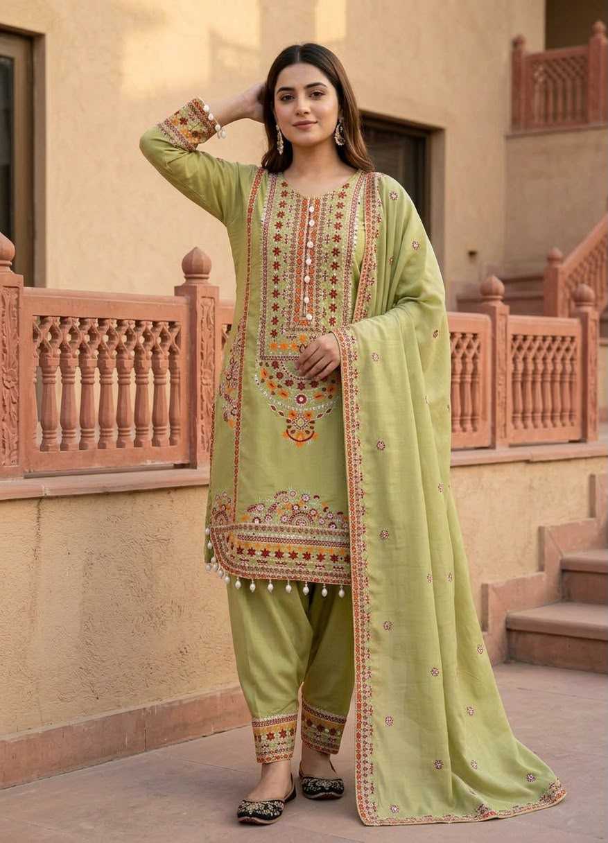 Chanderi Soft Cotton Suit