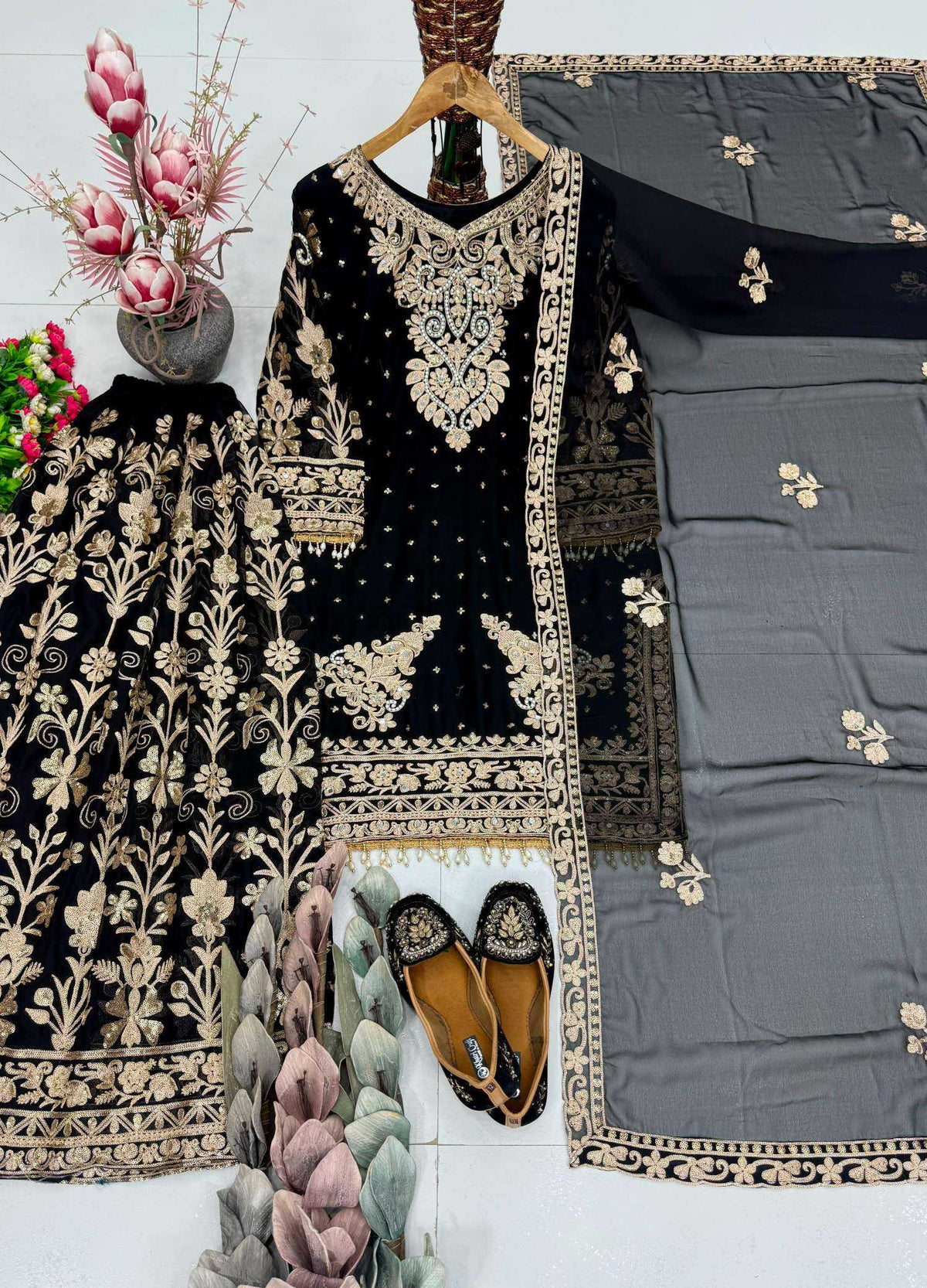 Faux Georgette Embroidery Suit 1733