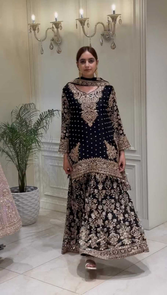 Faux Georgette Embroidery Suit 1733
