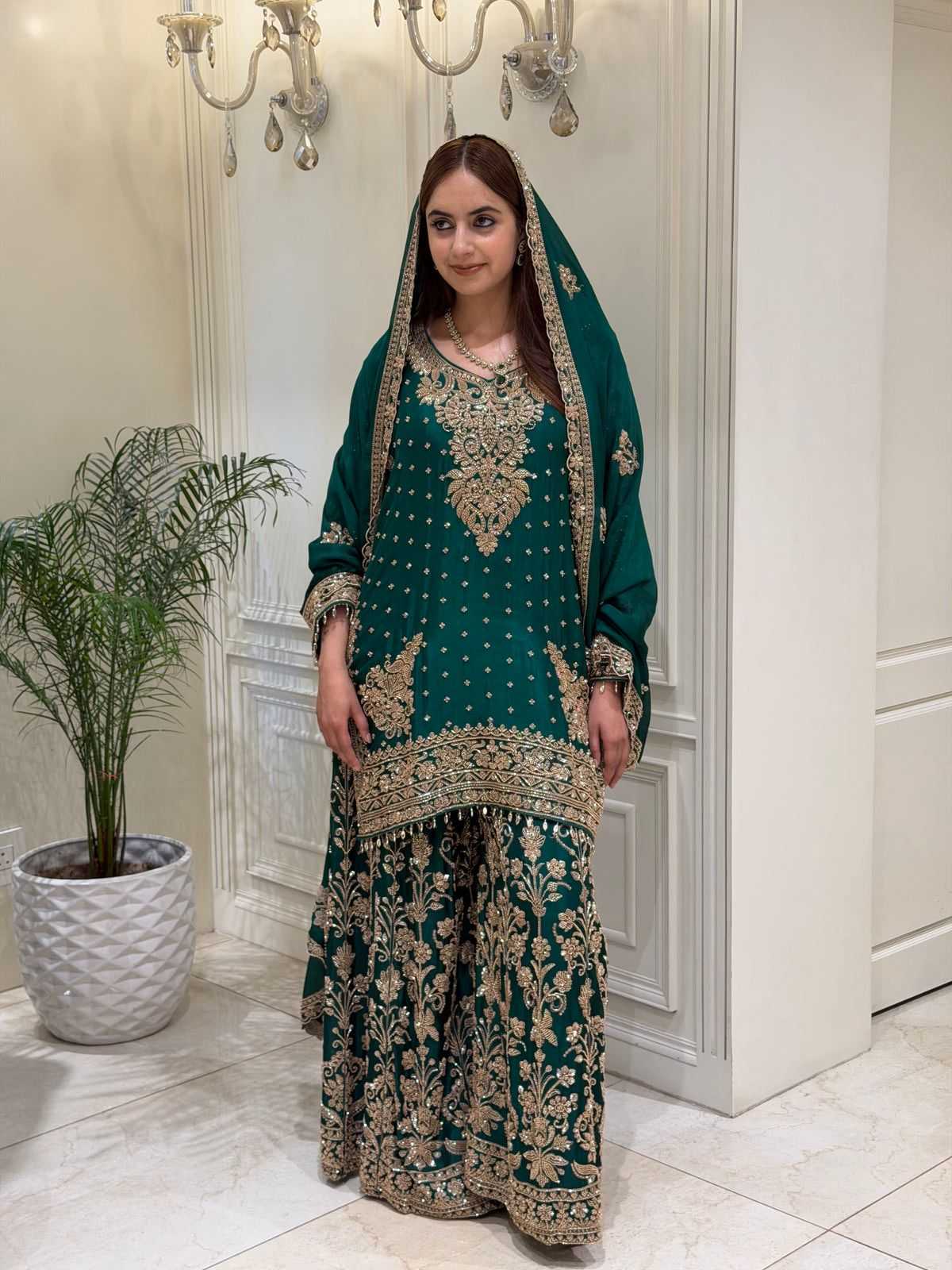 Faux Georgette Embroidery Suit JT-143040