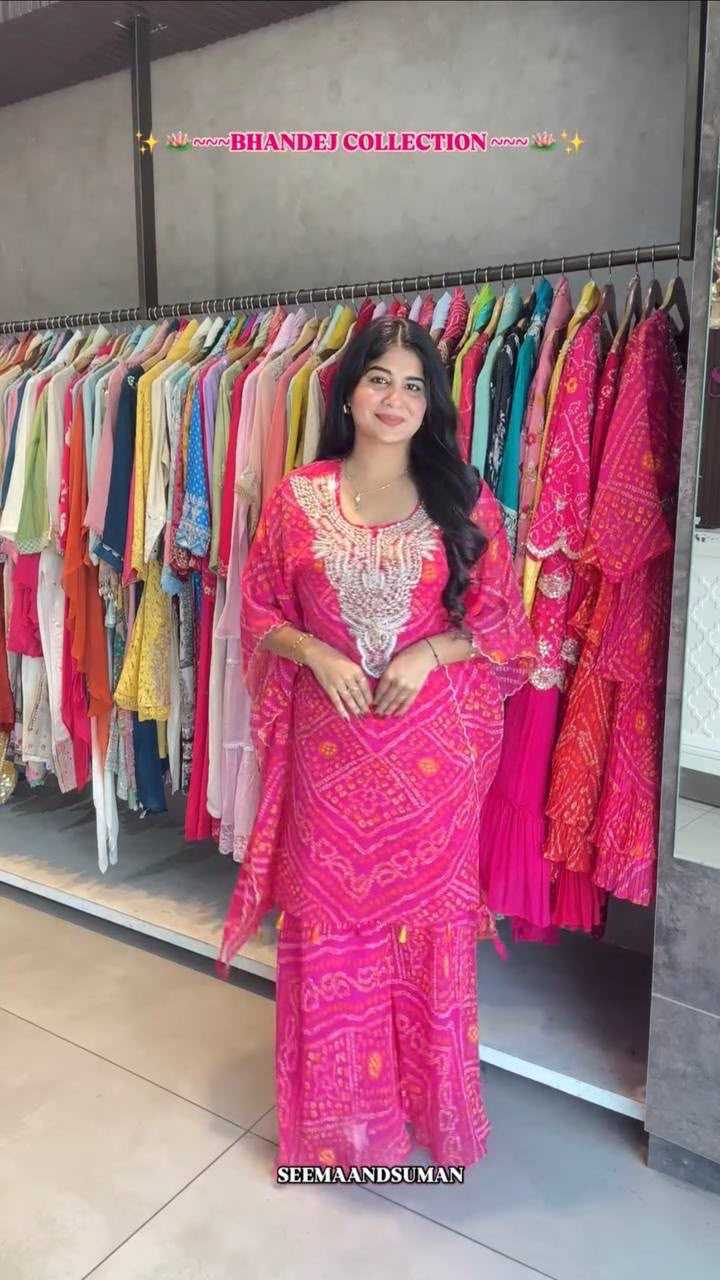 Faux Georgette Embroidery Suit