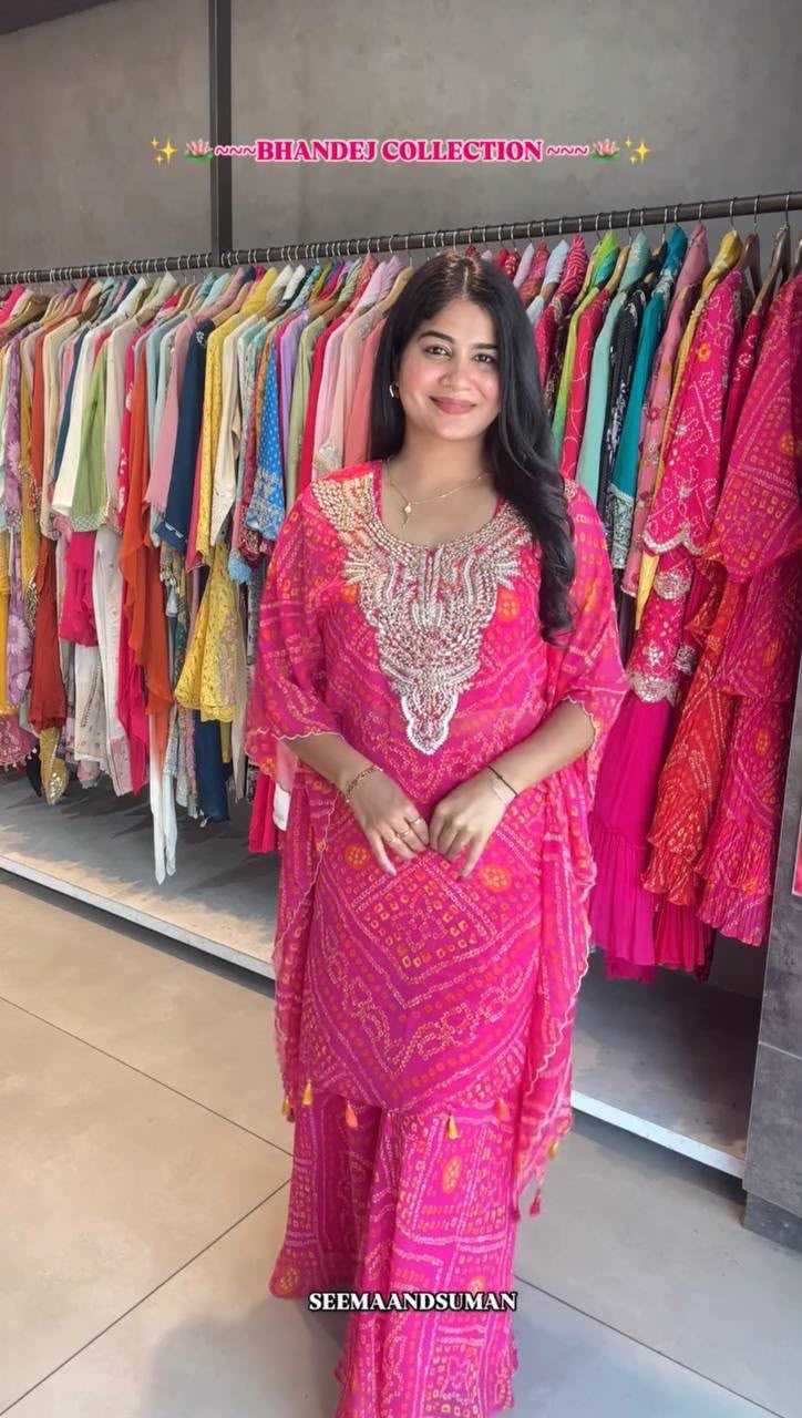 Faux Georgette Embroidery Suit