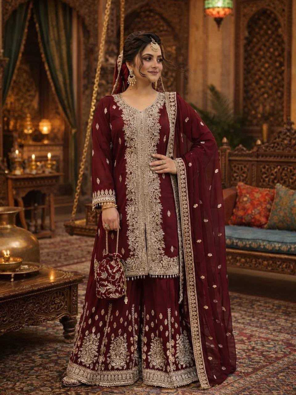 Faux Georgette Palazzo Suit