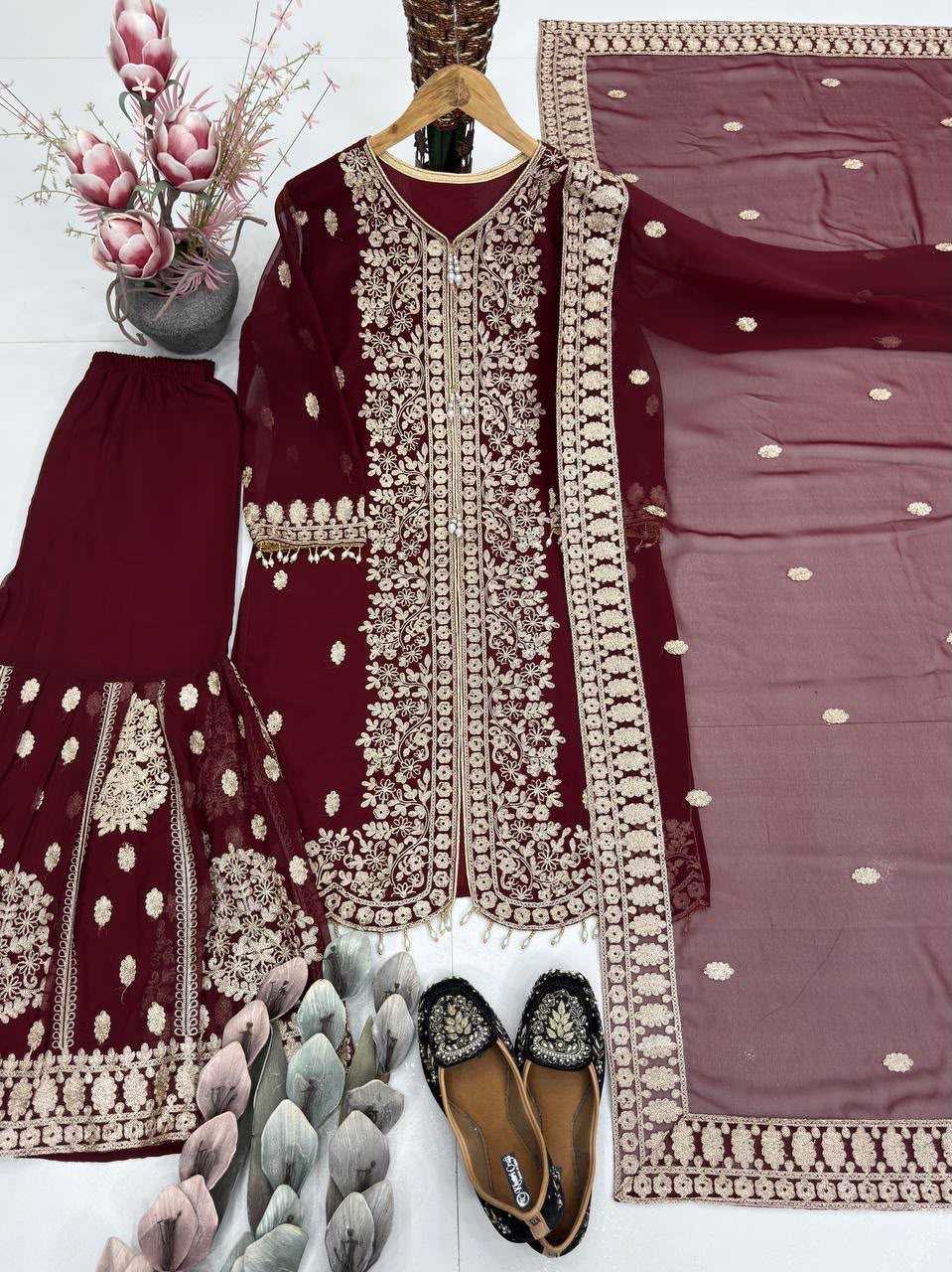 Faux Georgette Palazzo Suit
