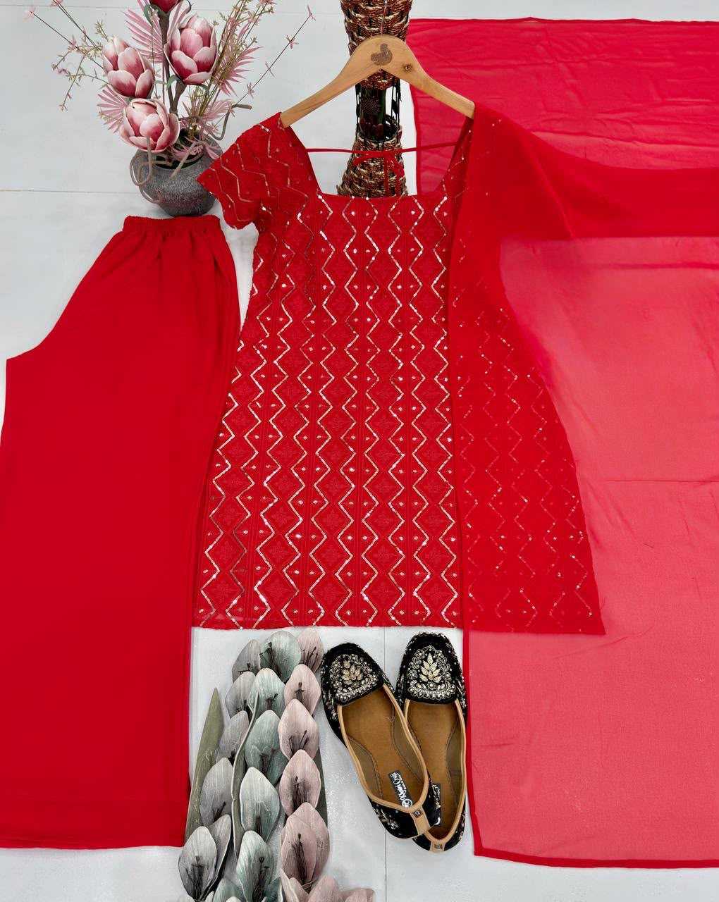 Faux Georgette Palazzo Suit