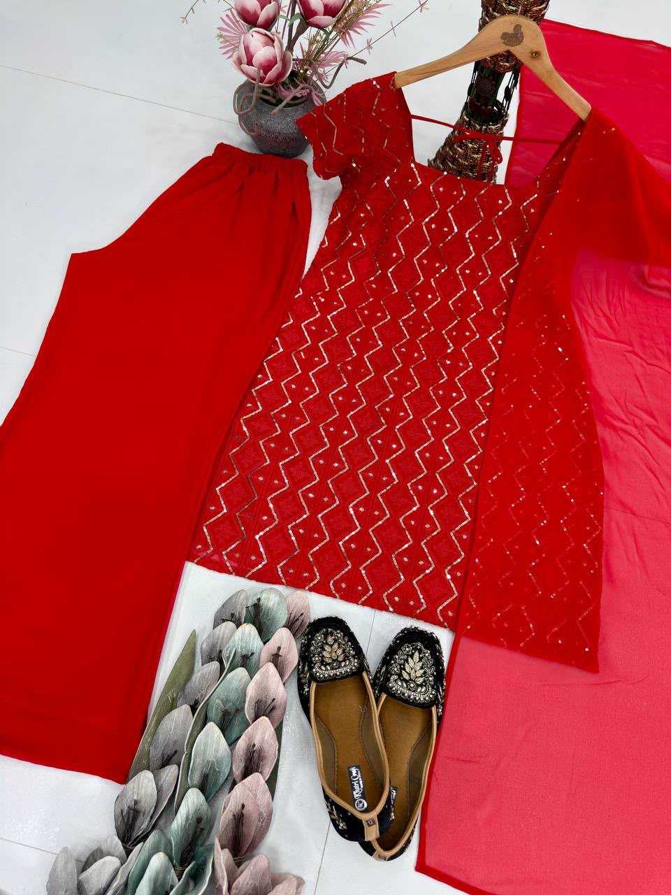 Faux Georgette Palazzo Suit