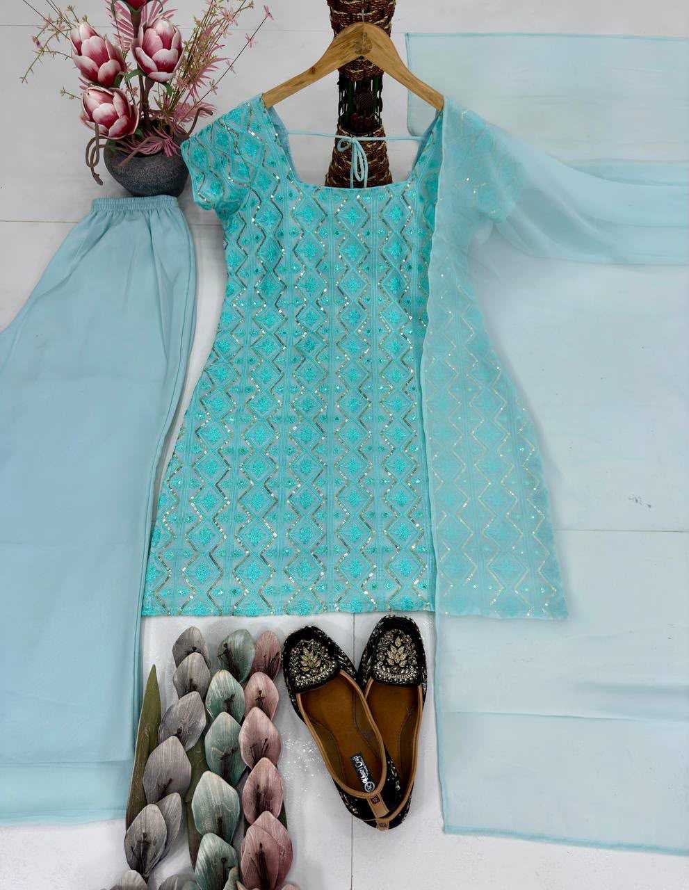 Faux Georgette Palazzo Suit