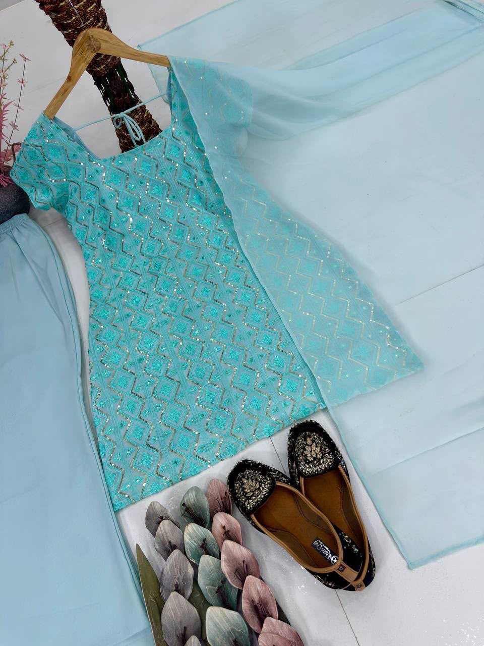 Faux Georgette Palazzo Suit