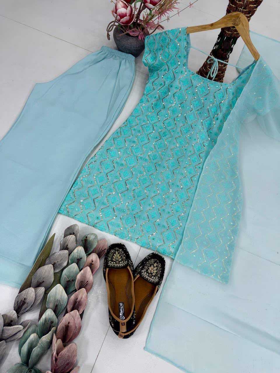 Faux Georgette Palazzo Suit