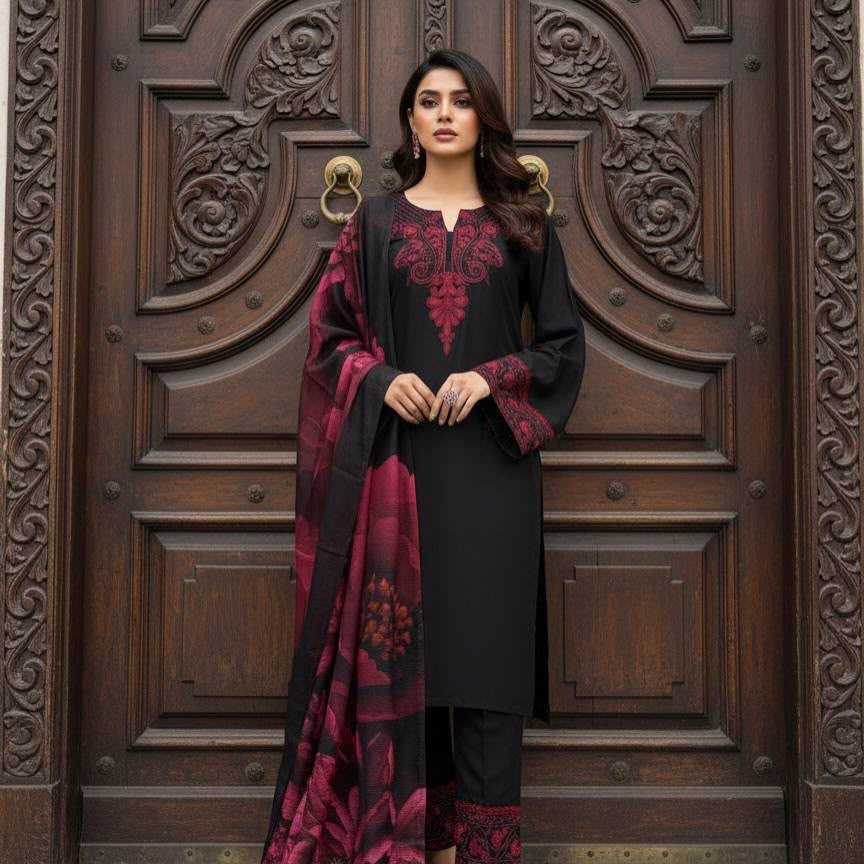 Heavy Roman Silk Embroidery Suit