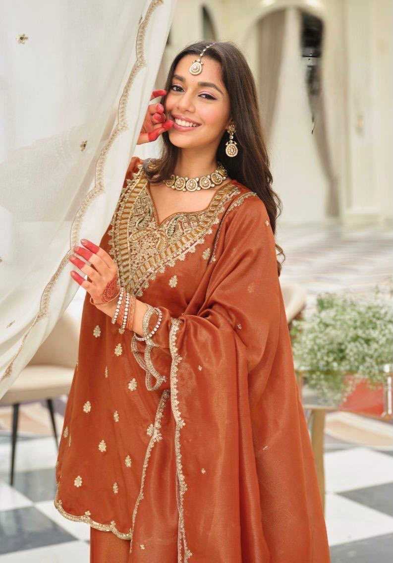 Heavy Silk Sharara Salwar Suit