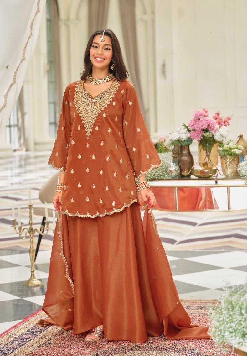 Heavy Silk Sharara Salwar Suit