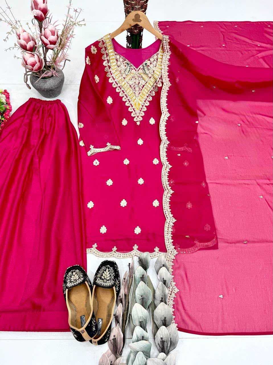 Heavy Silk Sharara Salwar Suit