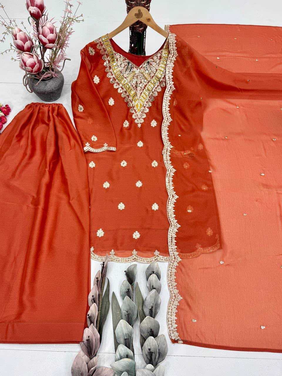 Heavy Silk Sharara Salwar Suit