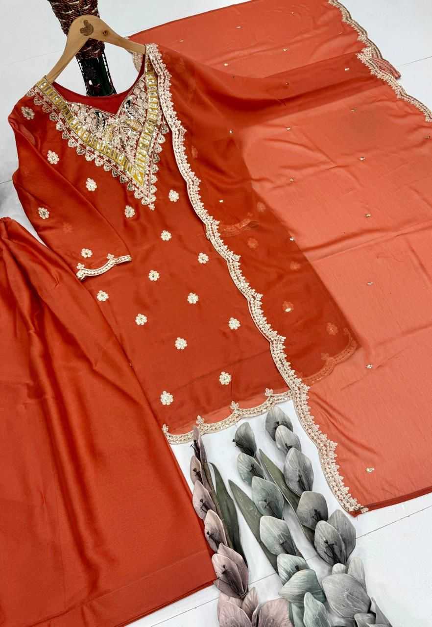 Heavy Silk Sharara Salwar Suit