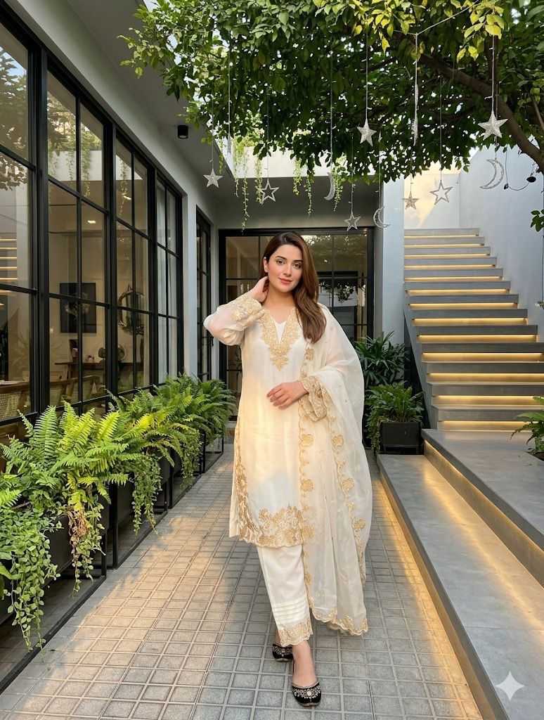 Faux Georgette Embroidery Suit