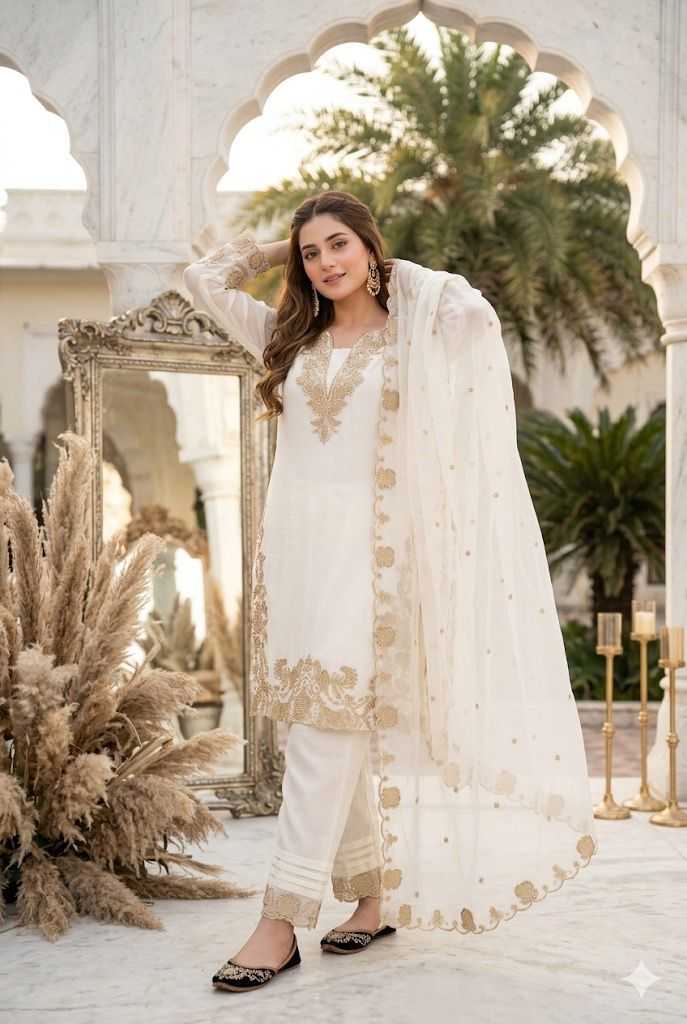 Faux Georgette Embroidery Suit