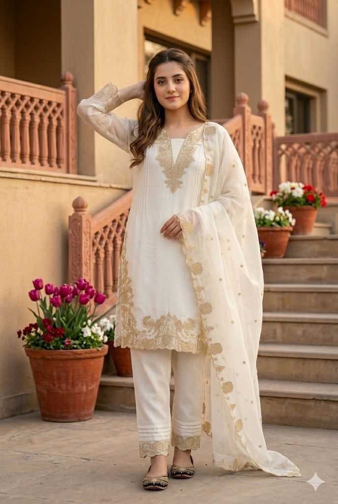 Faux Georgette Embroidery Suit