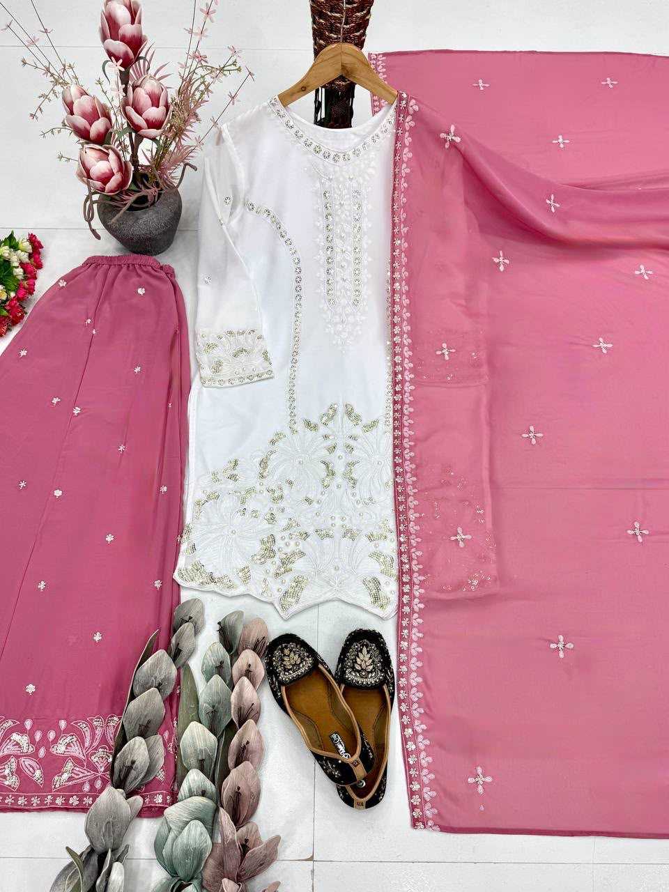 Faux Georgette Suit in Sky Blue