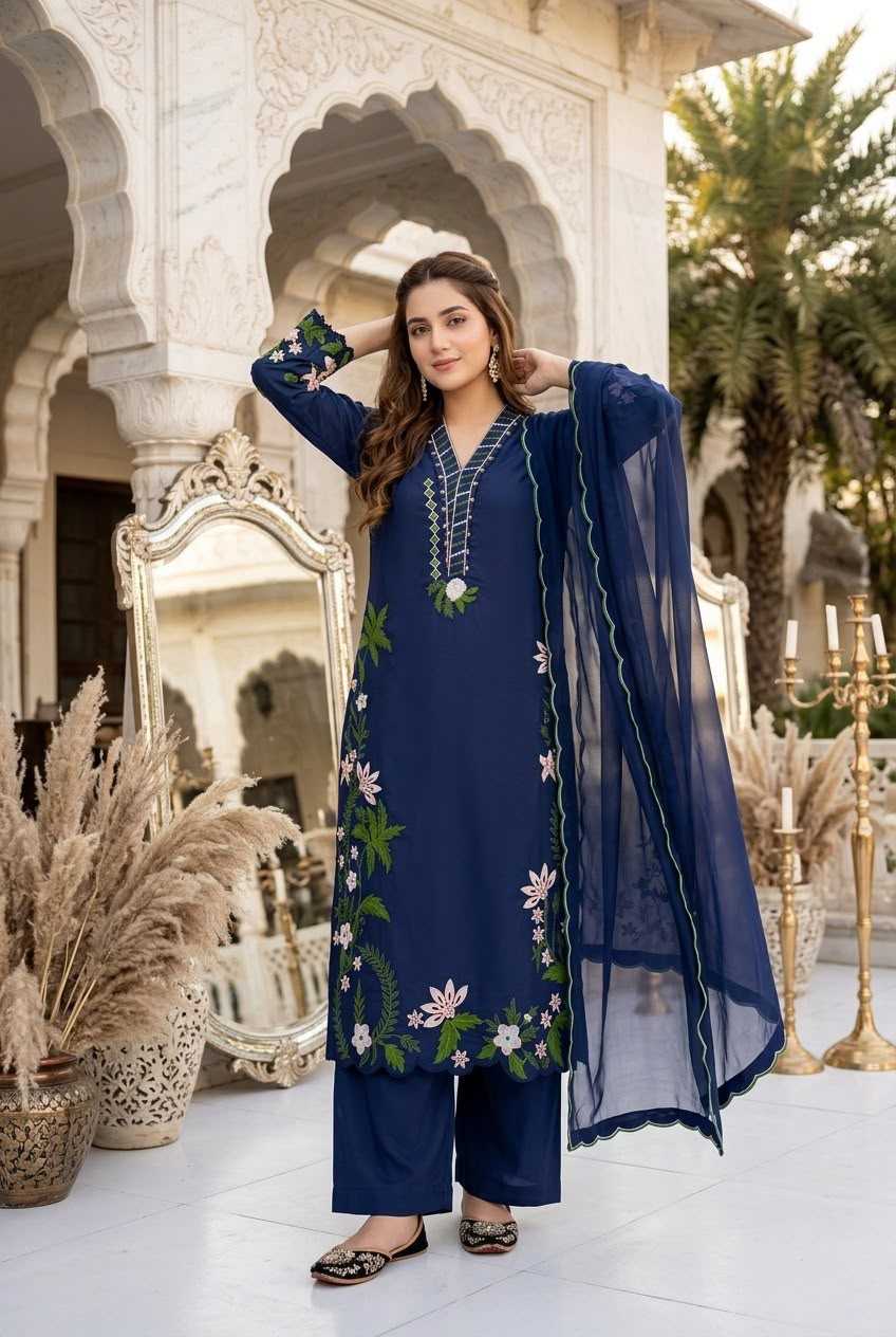 Heavy Roman Silk Embroidery Suit