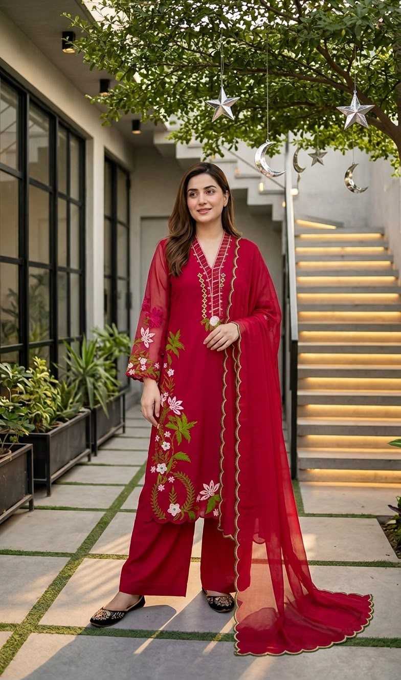 Heavy Roman Silk Embroidery Suit