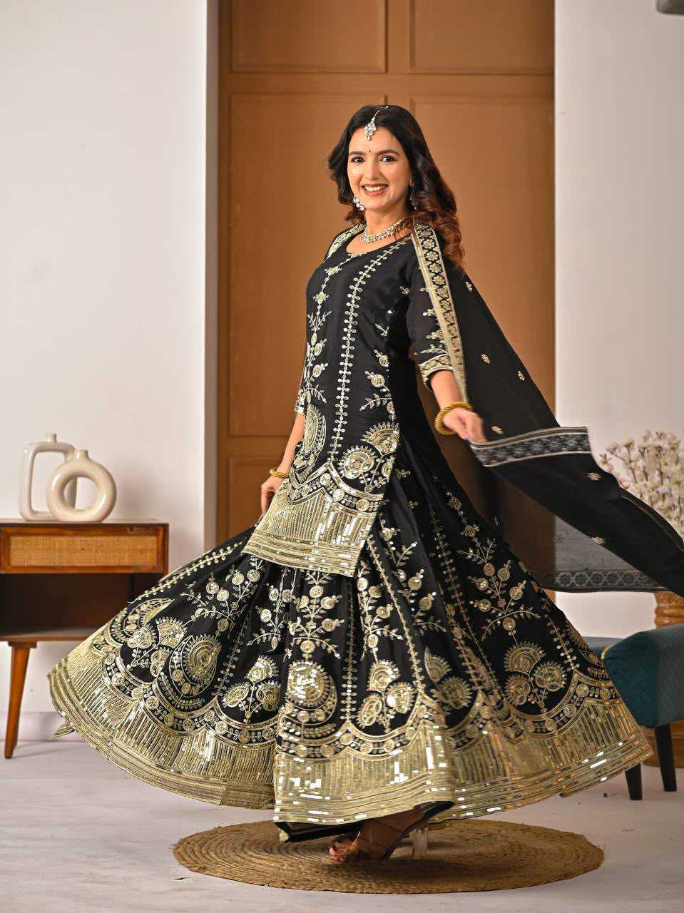 Vichitra Silk Sharara Salwar Suit