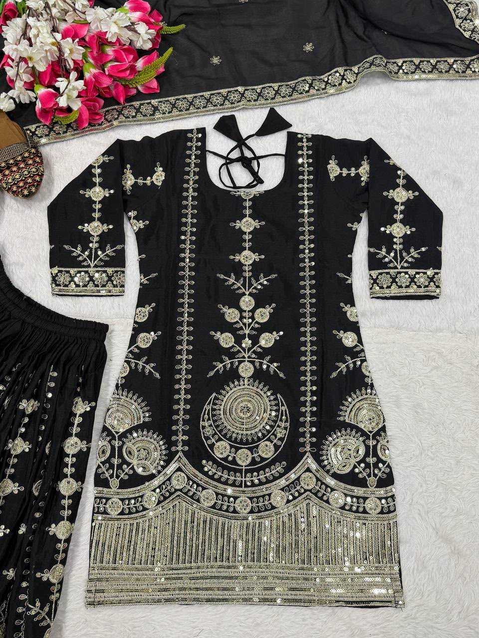 Vichitra Silk Sharara Salwar Suit