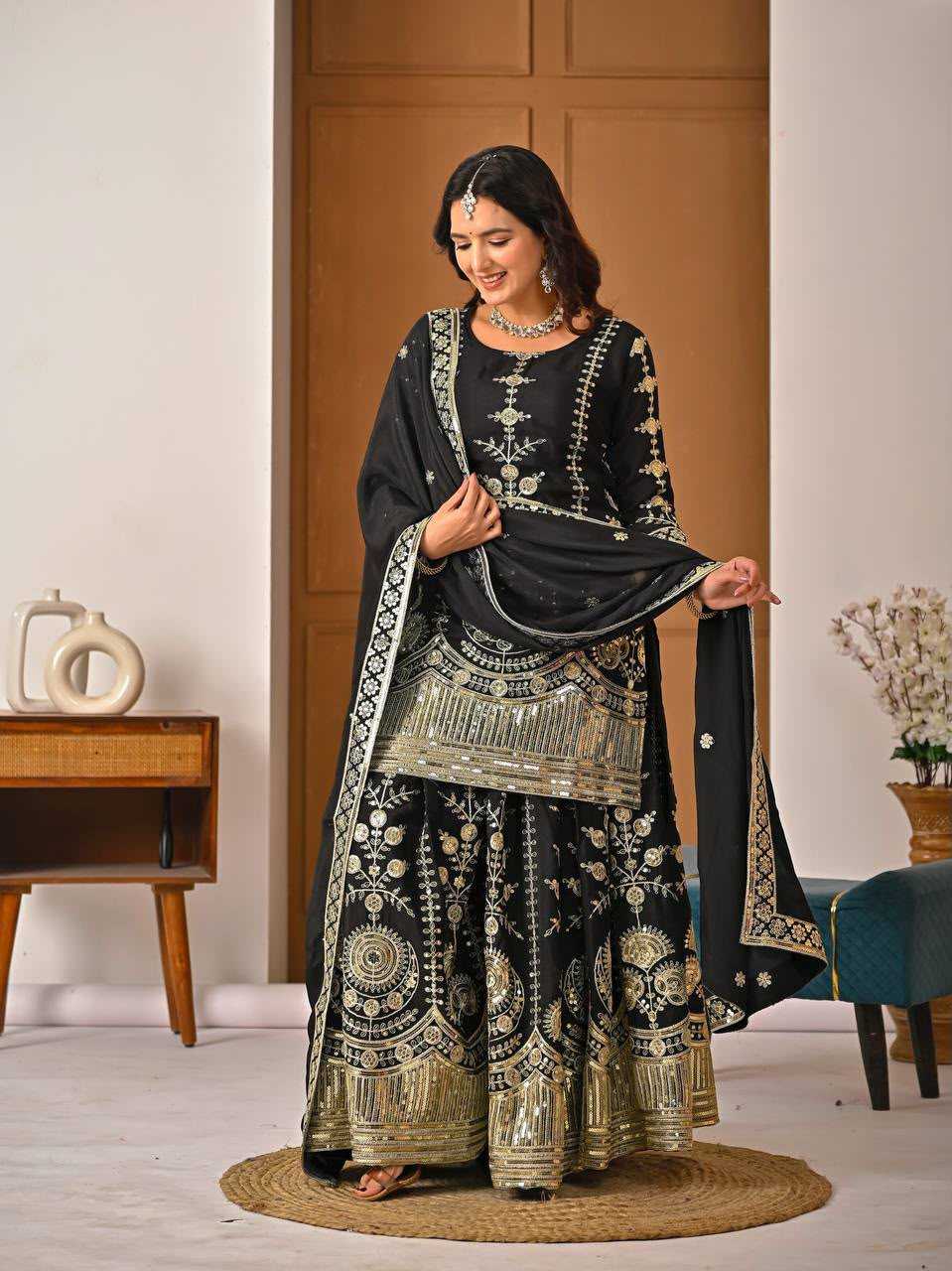 Vichitra Silk Sharara Salwar Suit