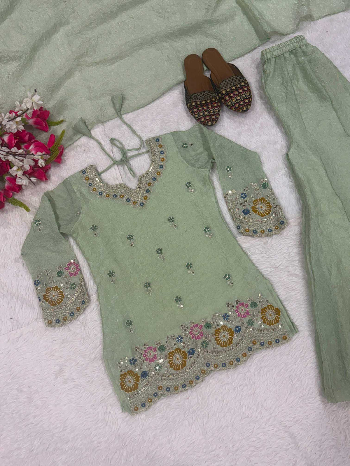 Crunchi Sharara Salwar Suit