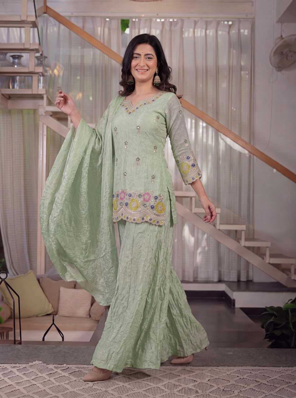 Crunchi Sharara Salwar Suit