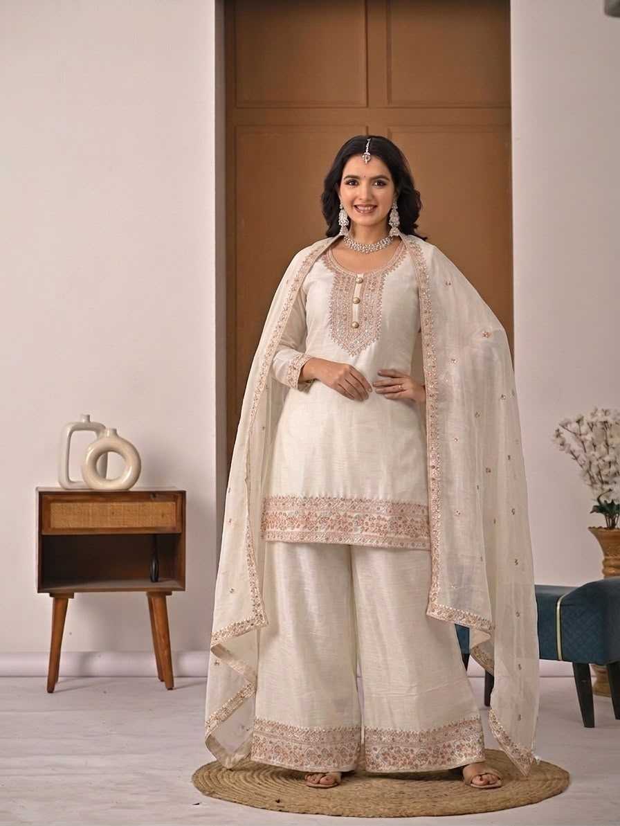 Crush Silk Embroidery Suit