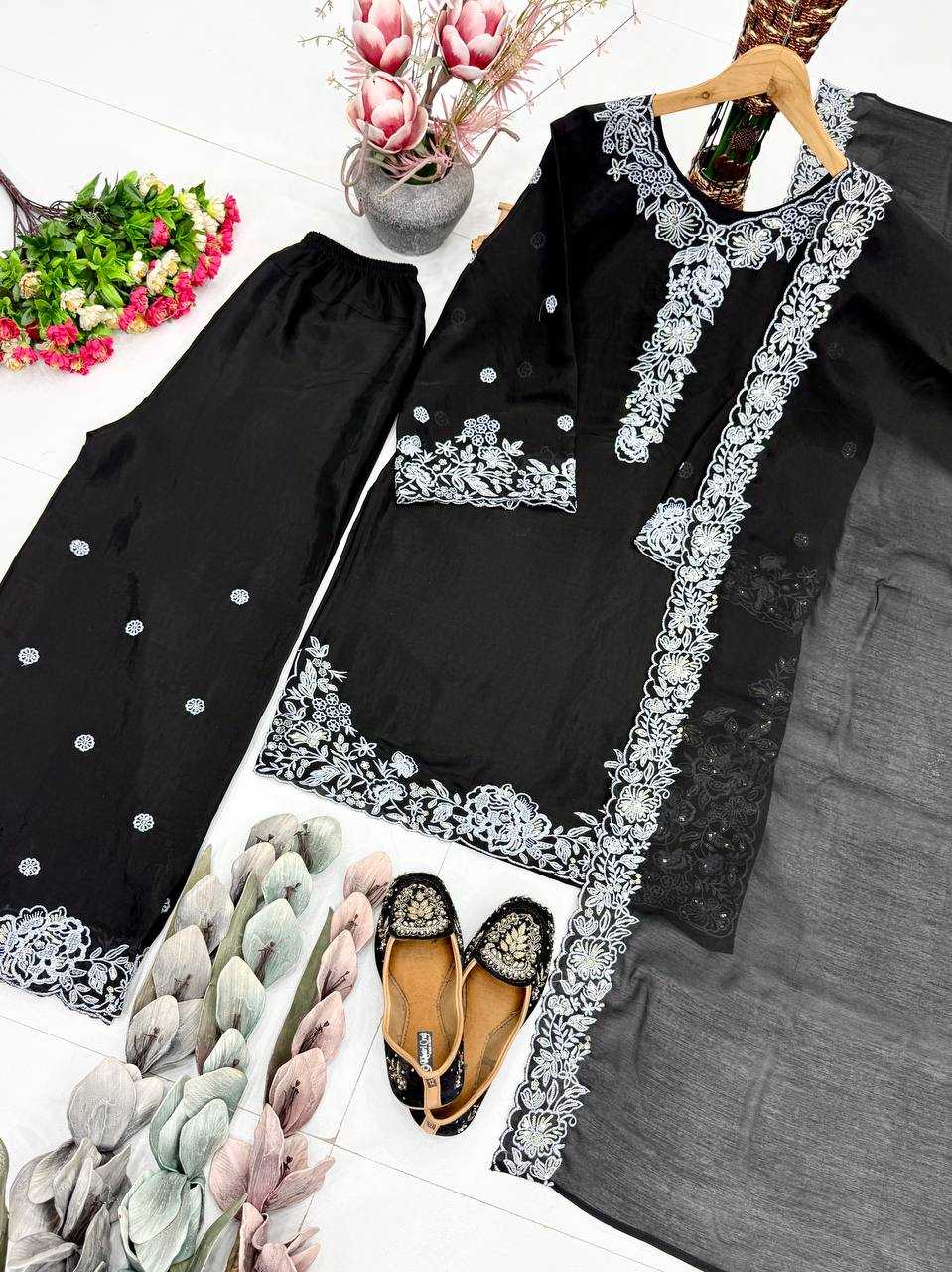 Chanderi Cotton Embroidery Suit