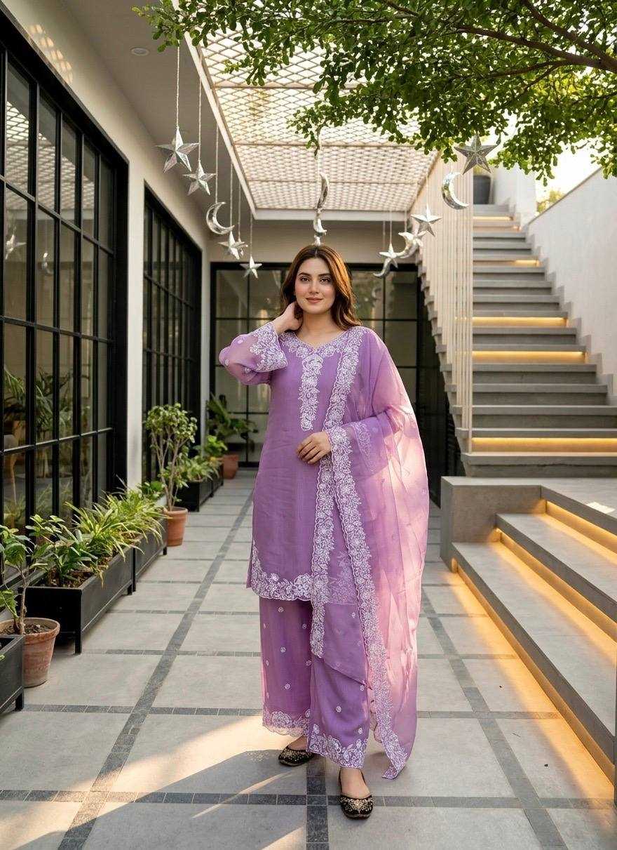 Chanderi Cotton Embroidery Suit