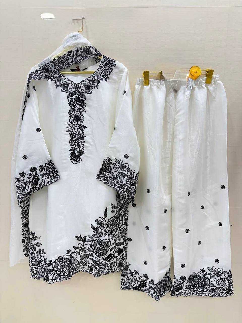 Chanderi Cotton Embroidery Suit