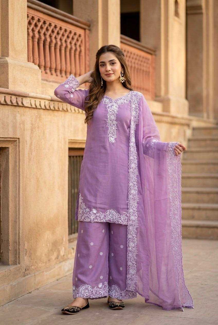 Chanderi Cotton Embroidery Suit