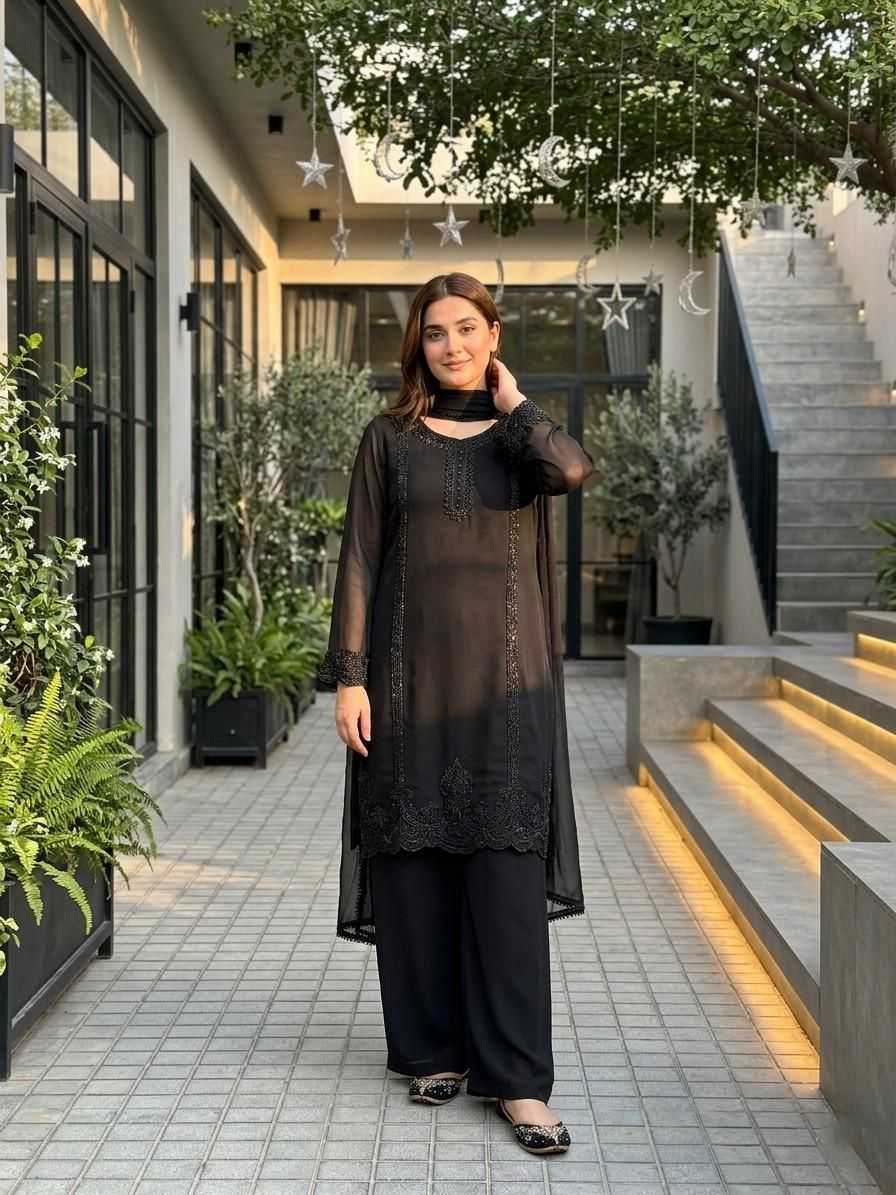 Faux Georgette Embroidery Suit